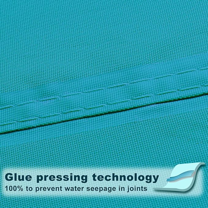 SUNNY GUARD Waterproof Sun Shade Sail 6.5' x 10'' Turquoise Blue Rectangle UV - Image 3