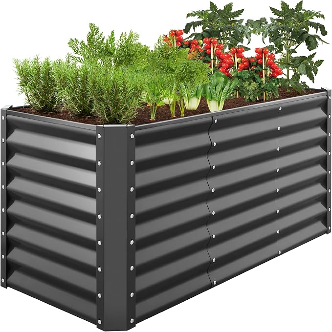 Best Choice Products 4x2x2ft Outdoor Metal Raised Garden Bed, Deep Root Box by BestChoiceProducts