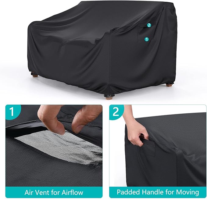 Heavy Duty Patio Sofa Cover, Waterproof 3-Seater Outdoor Couch Cover Patio - Image 3