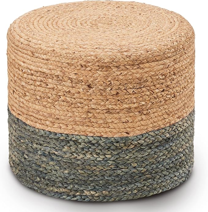 Wimarsbon Pouf Ottomans, Natural Seagrass Foot Stool, Hand Weaving Round by Wimarsbon