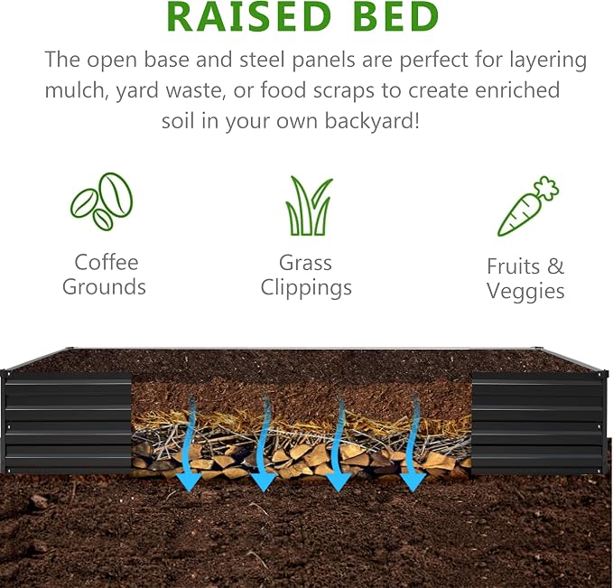 2PCS 9x3x1ft Galvanized Raised Garden Bed Kit, Metal Planter Box - Image 3