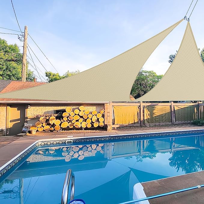 E&K Sunrise 19' x 19' x 19' Sun Shade Sail Triangle Canopy Shade Cover UV Block by EKSUNRISEINC