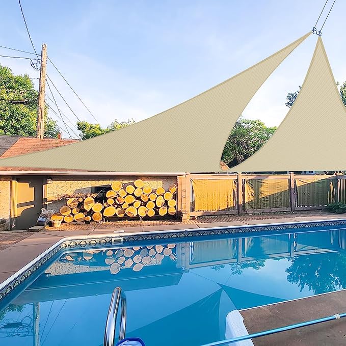 E&K Sunrise 15' x 15' x 15' Sun Shade Sail Triangle Canopy Shade Cover UV Block by EKSUNRISEINC