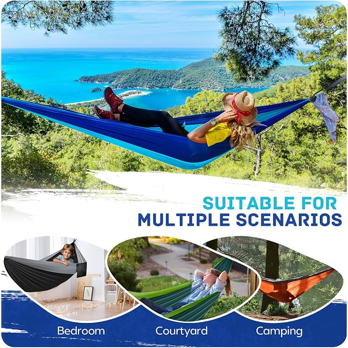 Camping Hammock Lightweight, Portable Hammocks Parachute Hammock - Image 7