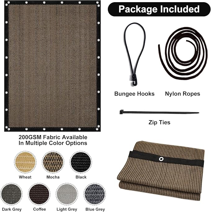 Artpuch 90% Sun Shade Cloth, 3 x 12 FT Pergola Shade Cover Canopy - Image 7