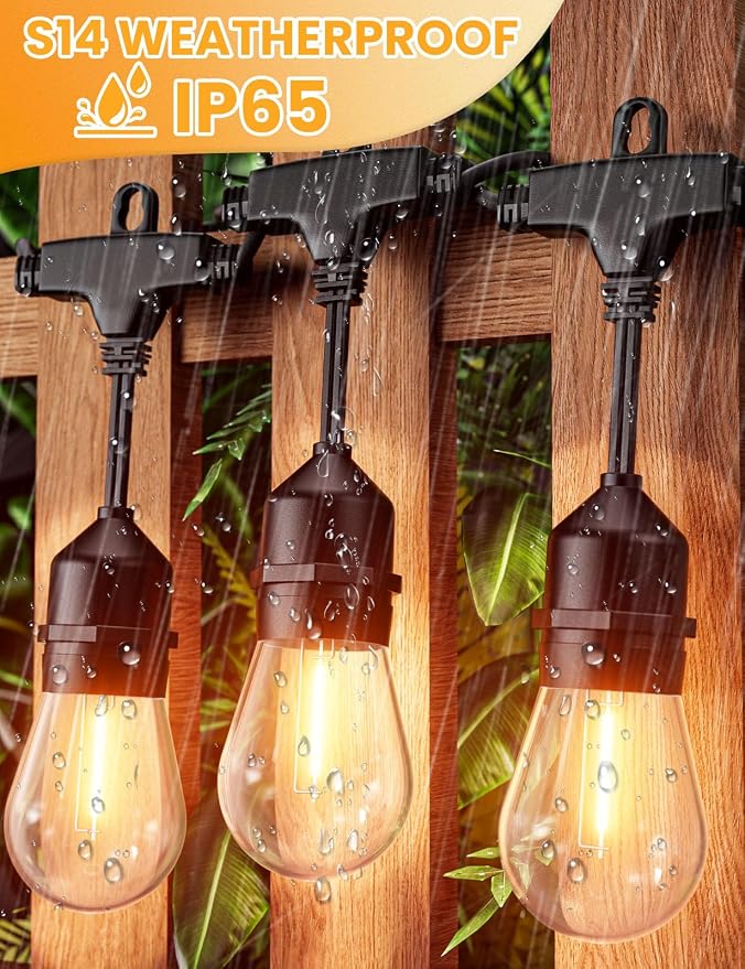 Svater Outdoor String Lights 200 FT, E26 Socket, 1 Watt Dimmable 2700K Warm - Image 4