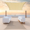 ColourTree TAPR1616 Custom Size 8' x 8' Beige Sun Shade Sail Canopy UV Block by ColourTree