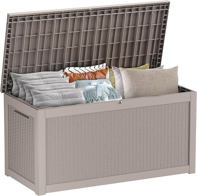 261 Gallon Outdoor Deck Box, Lockable Waterproof Outdoor Storage Boxes by MAIUSCOLI