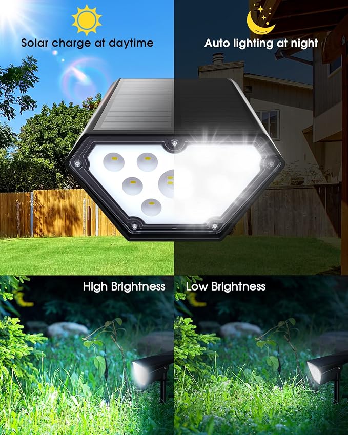 Biling Solar Spot Lights Outdoor, Bright 700 Lumen Solar Lights Outdoor - Image 4