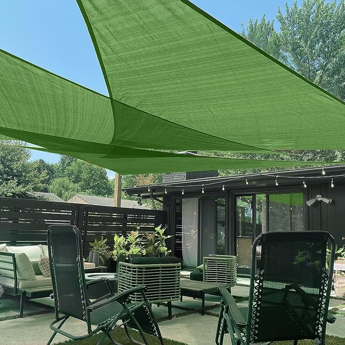 LOVE STORY Custom Size 6'x12'x13.4' Piquant Green Sun Shade Sail Right Triangle by LOVESTORY