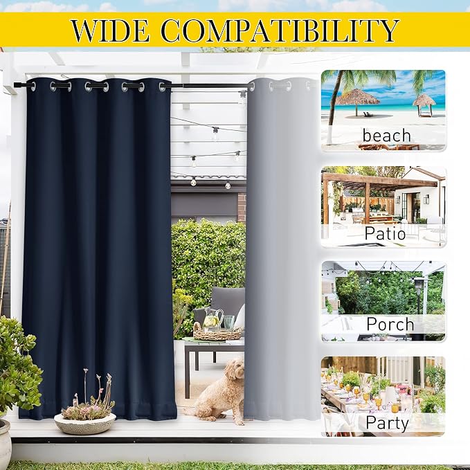 NICETOWN 2 Panels Outdoor Curtains - Image 5
