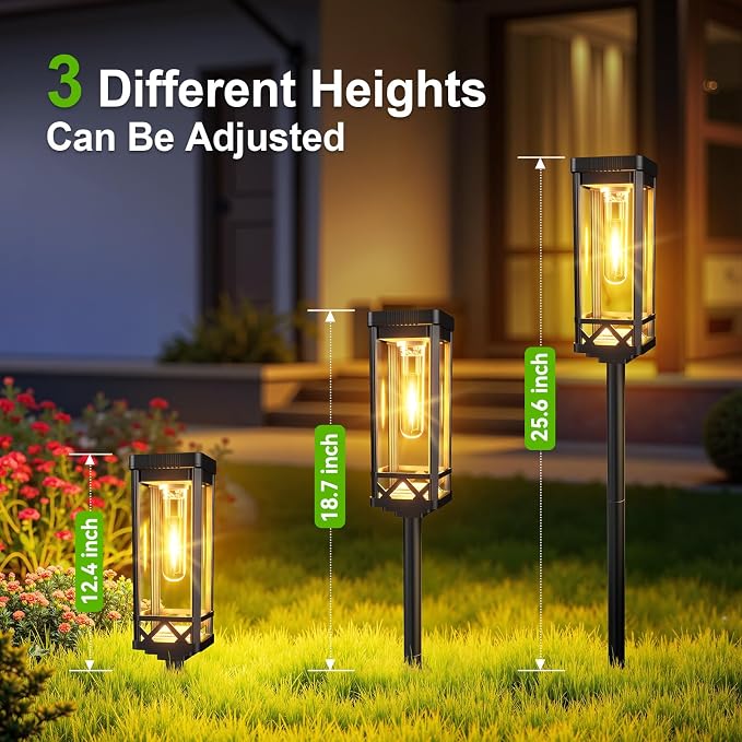 KOOPER Taller Solar Pathway Lights Outdoor, 6 Pack Upgraded Brighter Solar - Image 4