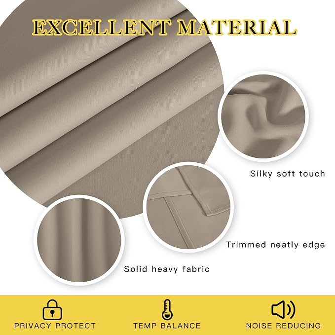 NICETOWN Blackout Short Curtain 63 inches Long - Image 2