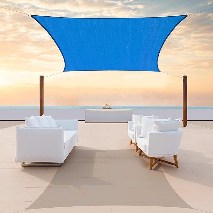 ColourTree TAPR1616 Custom Size 10' x 11' Blue Sun Shade Sail Canopy UV Block by ColourTree