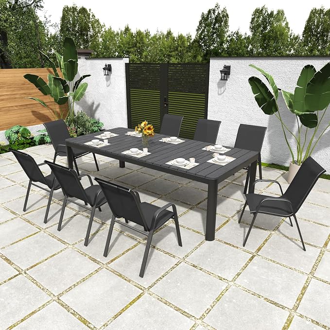 Patio Chairs Set of 6, Stackable Outdoor Dining Chairs - Image 8