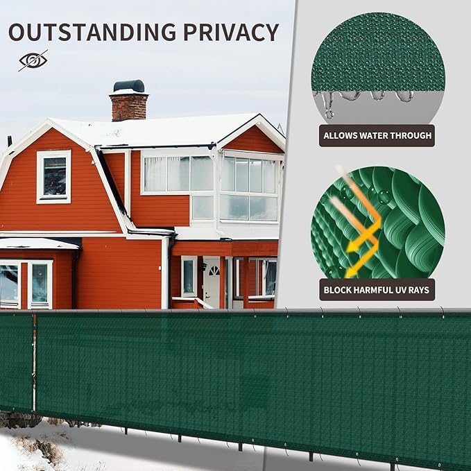 LOVE STORY Custom Size 3'x3' Dark Green Balcony Privacy Screen, UV Block - Image 4