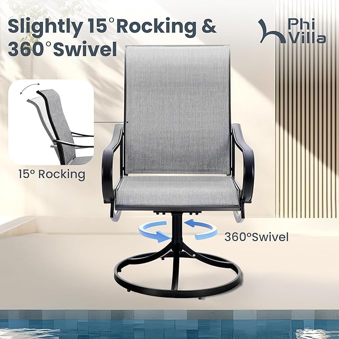 PHI VILLA 5 Piece Outdoor Patio Dining Set - Image 2