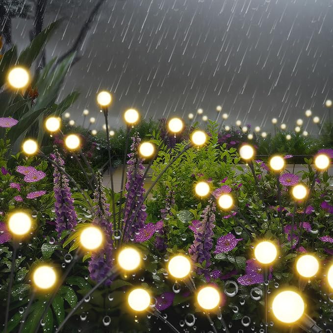 Solar Lights Outdoor-8Pack 64LEDs Solar Garden Firefly Lights Outside, Solar - Image 3