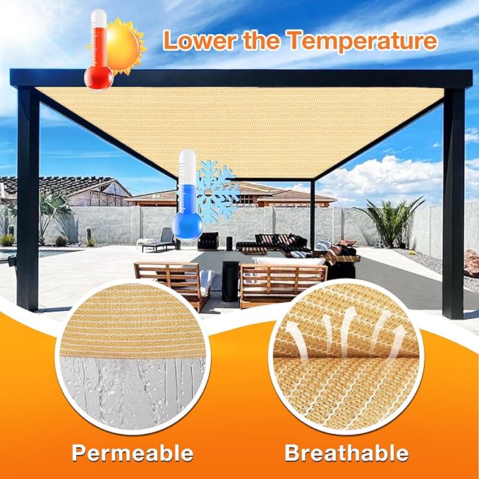 Artpuch Outdoor Pergola Shade Cover 5' X 14' Sun Shade Cloth - Image 4
