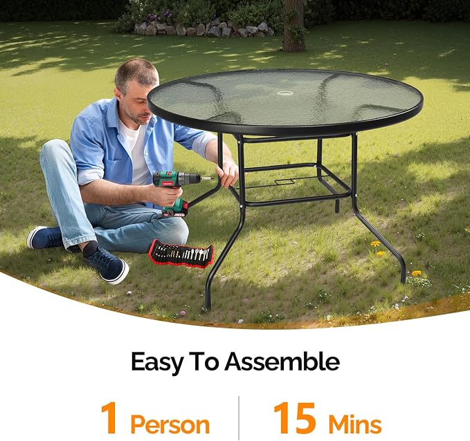 VINGLI 40'' Outdoor Dining Table - Image 7