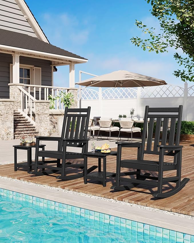 GarveeLife Poly Lumber Rocking Chair Outdoor Set of 6 - Image 6