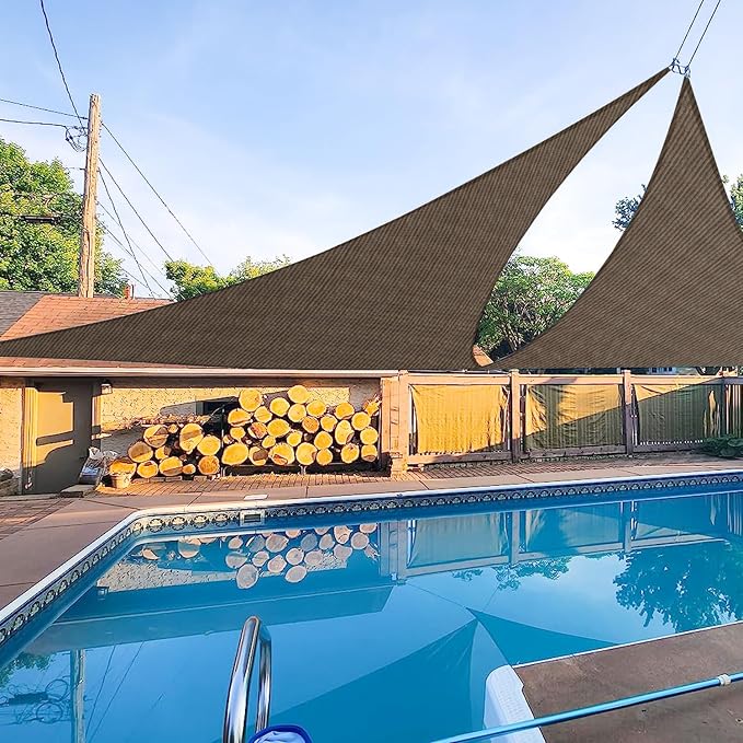 E&K Sunrise 24' x 24' x 24' Sun Shade Sail Triangle Canopy Shade Cover UV Block by EKSUNRISEINC