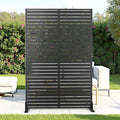 Metal Privacy Screen with Stand 72" H×47" W Outdoor Freestanding Privacy Screen by FENCY