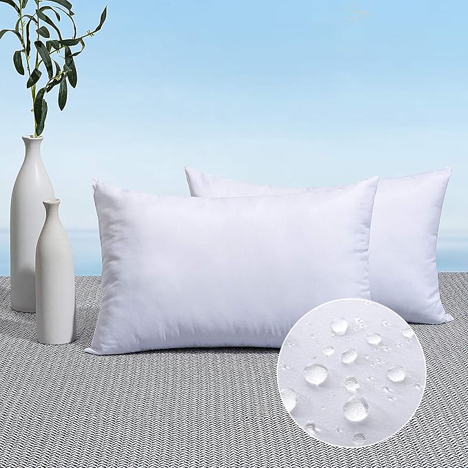MIULEE Pack of 2 14x22 Outdoor Pillow Inserts, Outdoor Throw Pillows by MIULEE