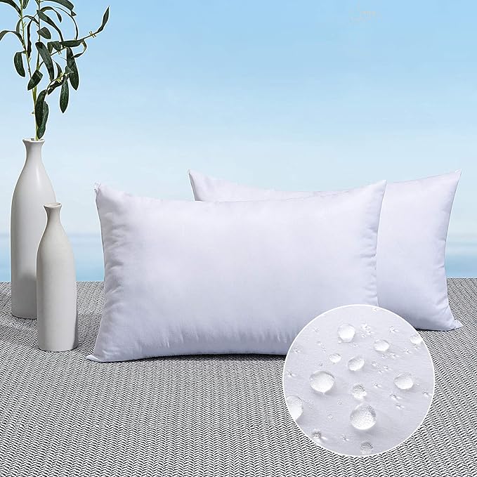 MIULEE Pack of 2 16x24 Outdoor Pillow Inserts, Outdoor Throw Pillows by MIULEE