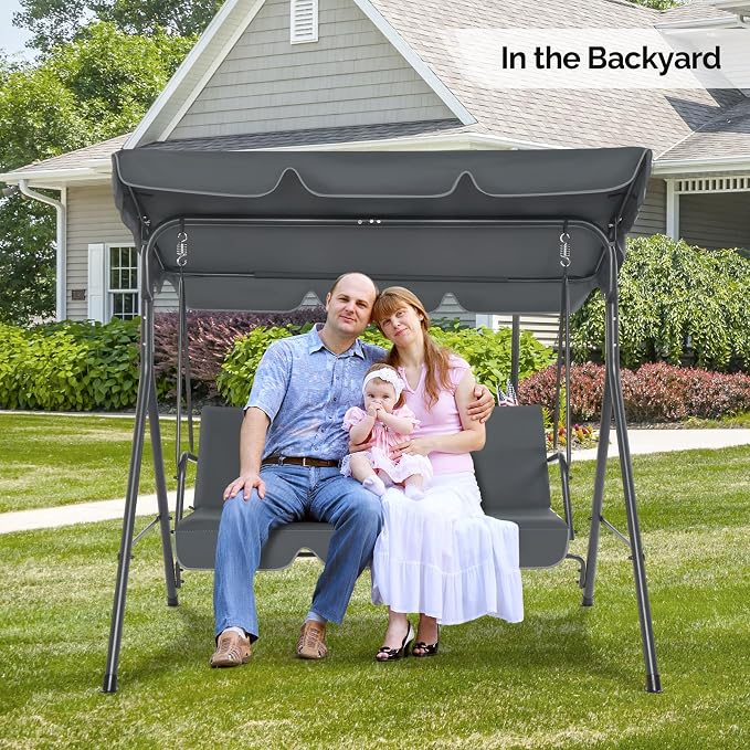 VINGLI Heavy Duty 550 LBS Upgraded 2 Person Outdoor Porch Swing - Image 7