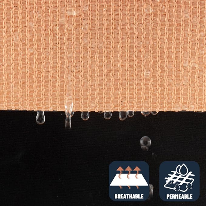 SUNNY GUARD Custom Size 12'x15' Peach Fuzz Sun Shade Sail Rectangle UV Block - Image 5