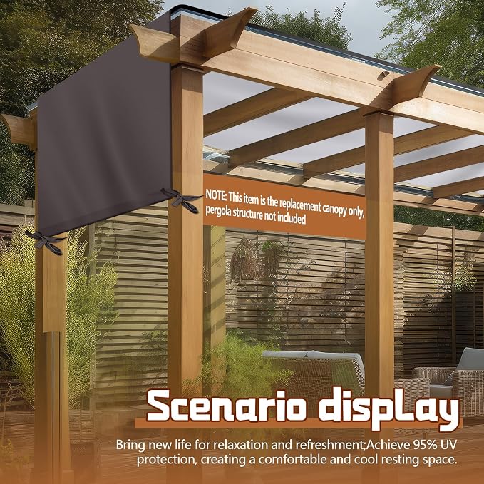 Universal Pergola Replacement Canopy Outdoor Canopy Shade Cover Waterproof - Image 6