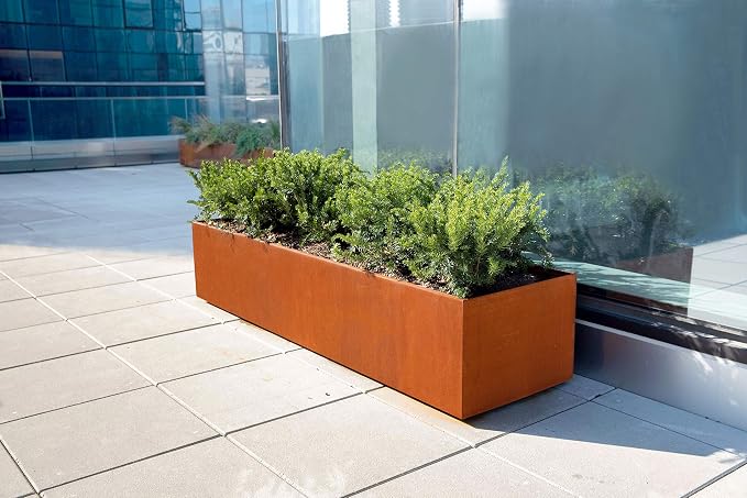 Plantercraft Corten Steel Planters | 46 Inch Large Rectangular Planters - Image 2