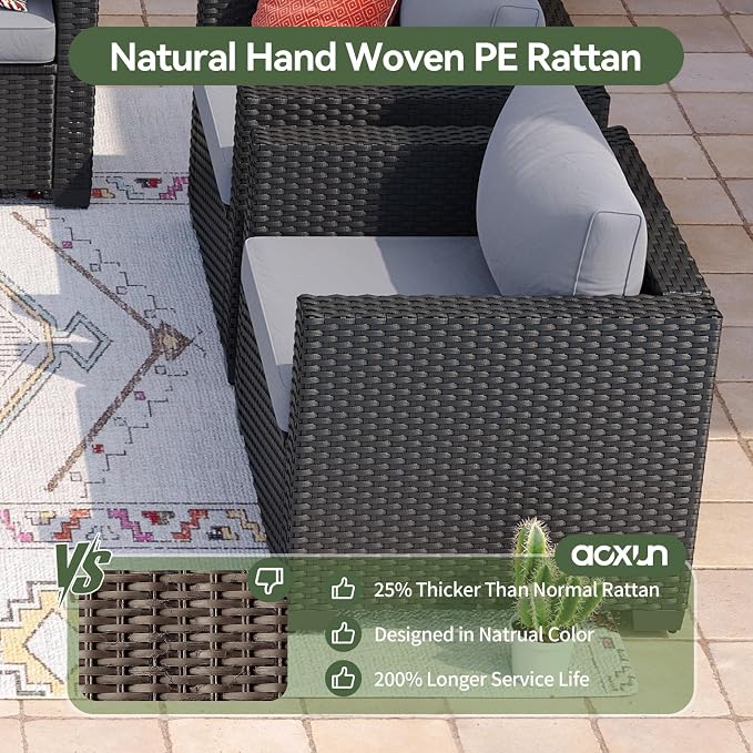 Aoxun 1 Piece Outdoor Patio Furniture Set 3 Seats - Image 2