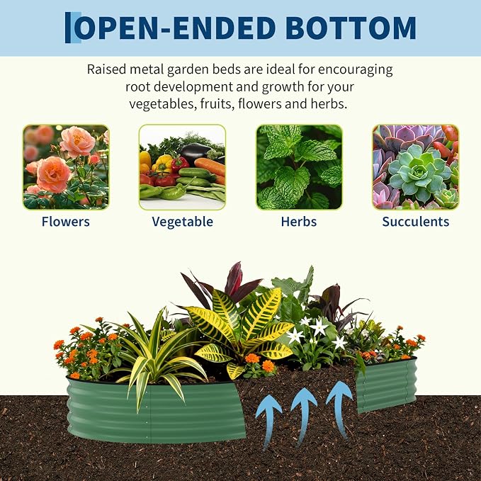 Garvee 6 Pack Galvanized Raised Garden Bed, Rust-Resistant Raised Garden Beds - Image 6