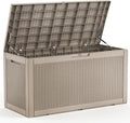 120 Gallon Waterproof Outdoor Storage Box, Resin Deck Box, Lockable Outside by MAIUSCOLI