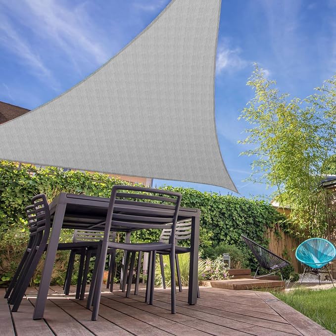 E&K Sunrise 14' x 14' x 14' Sun Shade Sail Triangle Canopy Shade Cover UV Block - Image 7