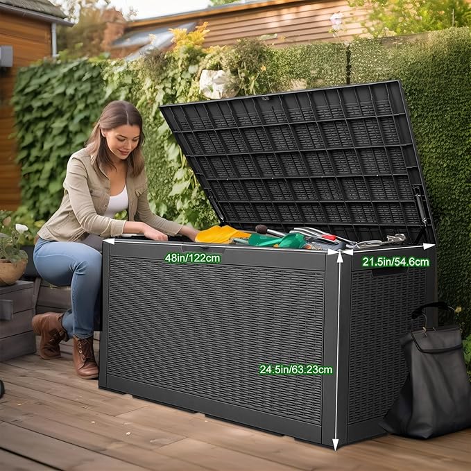 100 Gallon Outdoor Deck Box, Lockable Waterproof Outdoor Storage Boxes - Image 6