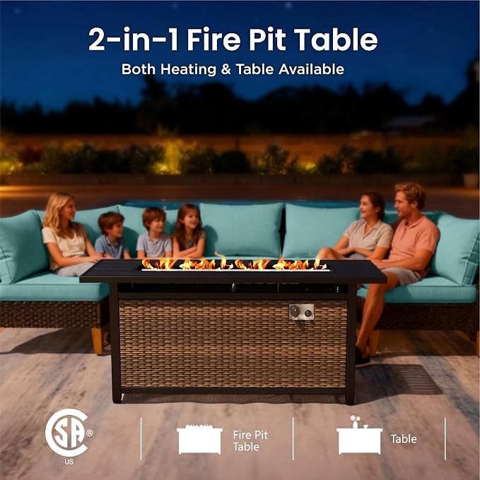 PHI VILLA 7-Piece Half Moon Patio Furniture Set - Image 6