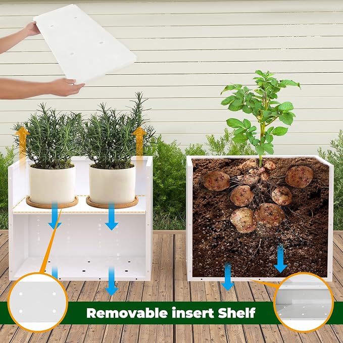 White Steel Heavy Planter for Outdoor Plants Metal Rectangular Outdoor Planter - Image 7