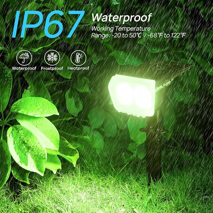 Consciot Solar Spot Lights Outdoor, Christmas Color Changing Lights Waterproof - Image 7