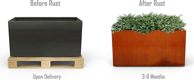 Plantercraft Corten Steel Planters | 84 Inch Extra Large Rectangular Planters - Image 7