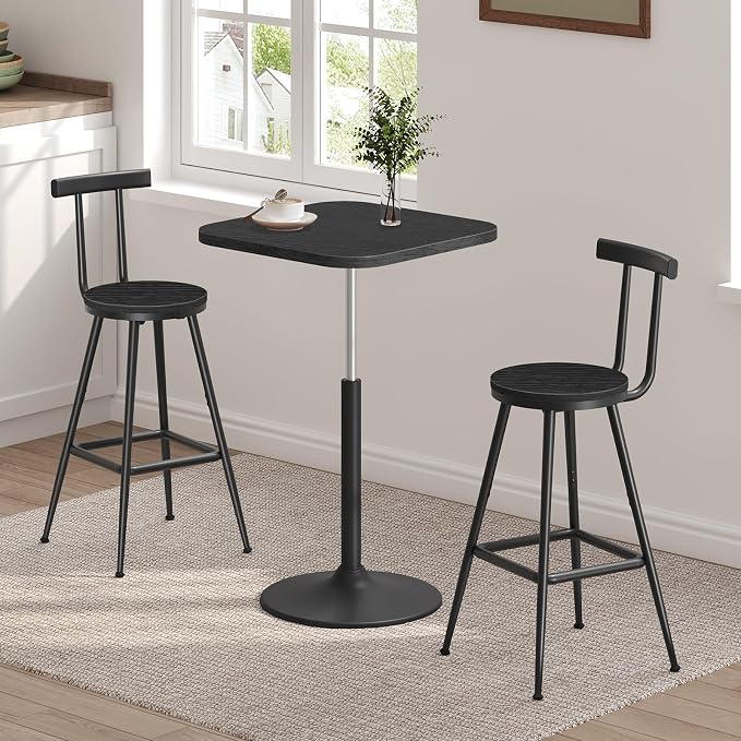 Bar Stools, Metal Frame, Adjustable Feet, Easy Assembly, - Image 4