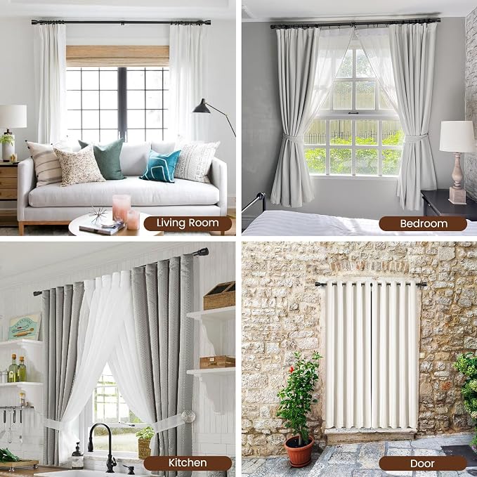 1” Diameter Curtain Rods Itself is 30 to 240 inch 1 Pack Fit 30-234 inch Window - Image 7