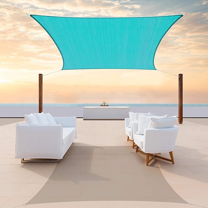 ColourTree 10' x 20' Turquoise Rectangle CTAPS16 Sun Shade Sail Canopy Mesh by ColourTree
