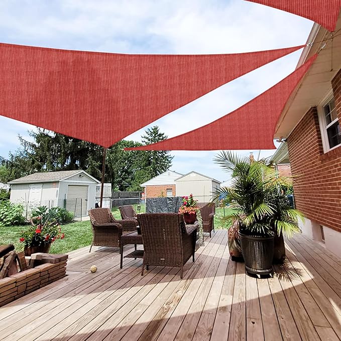 Patio Paradise 9' x 9' x 9' Sun Shade Sail Triangle Canopy Shade Cloth Fabric by Patio