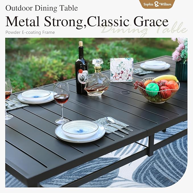 Sophia & William Patio Dining Set 9 Pieces, Patio Table and Chairs Set - Image 5