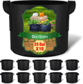 Gardzen 10-Pack 25 Gallon Grow Bags, 300G Thickened Aeration Fabric Pots by Gardzen