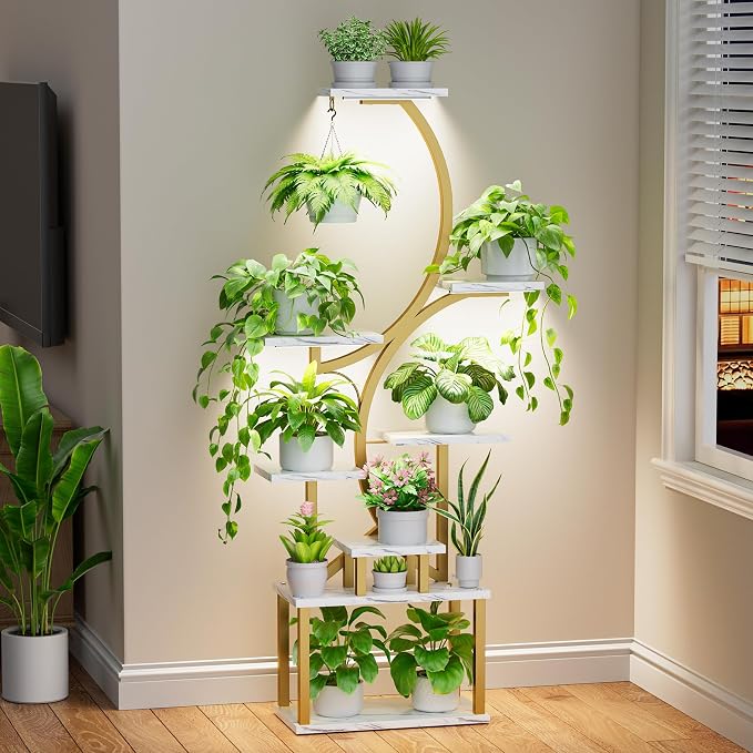 Plant Stand Indoor with Grow Lights by BACEKOLL
