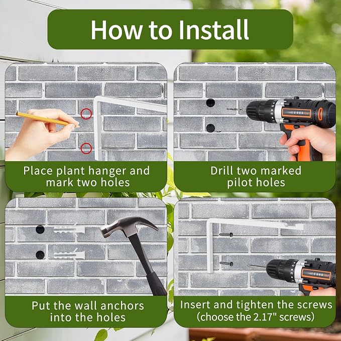 Plant Hangers Outdoor Indoor, 4 Pack 8" Plant Hooks - Image 6